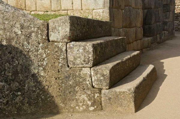 Peru, Machu Picchu, Four stone steps